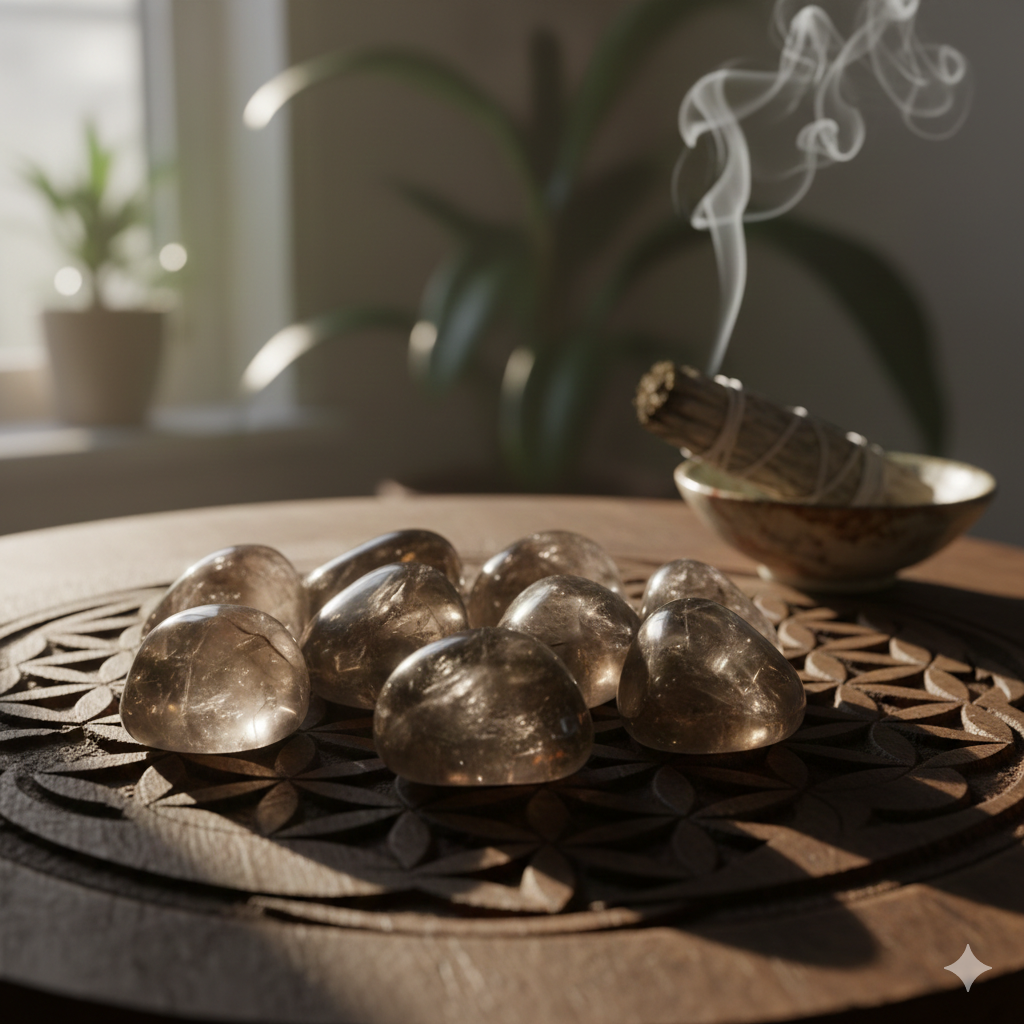 Quartz fumé pierre d'ancrage