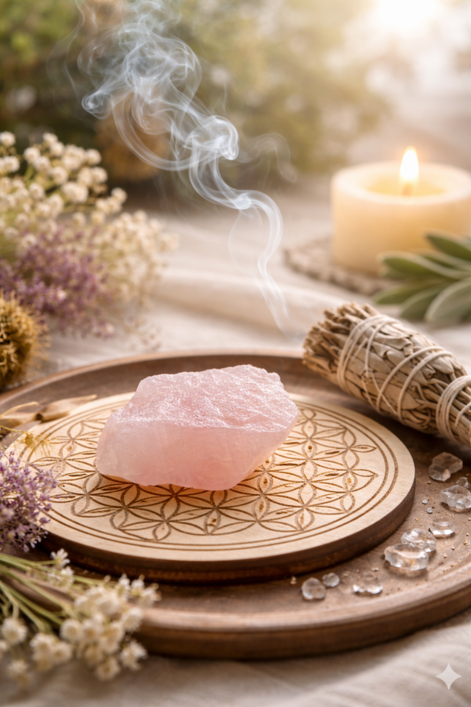 quartz rose brute pierre de la balance en lithothérapie